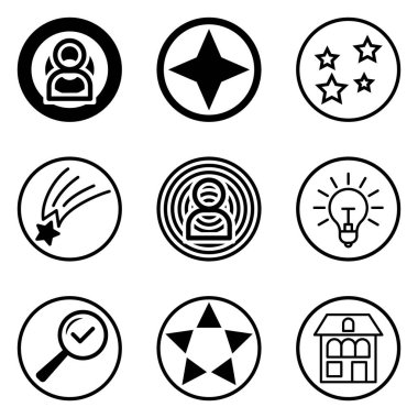 Daireler Düz Simge Seti Beyaz Arkaplanda İzole Edildi