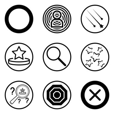 Daireler Düz Simge Seti Beyaz Arkaplanda İzole Edildi