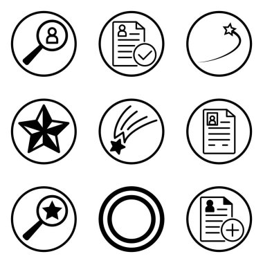 Daireler Düz Simge Seti Beyaz Arkaplanda İzole Edildi