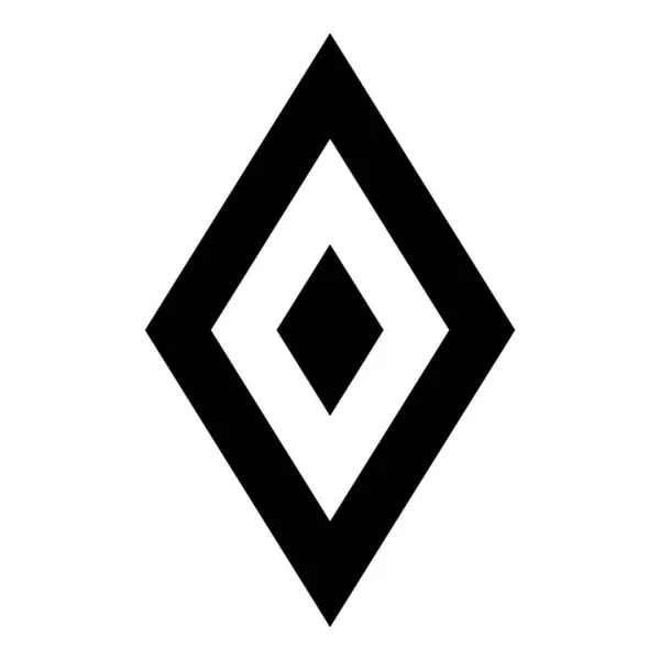 Rhombus Diamond Lozenge Flat Icon Izolované Bílém Pozadí — Stockový vektor