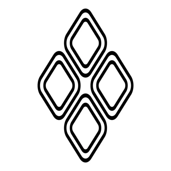 Rhombus Diamond Lozenge Flat Icon Izolované Bílém Pozadí — Stockový vektor