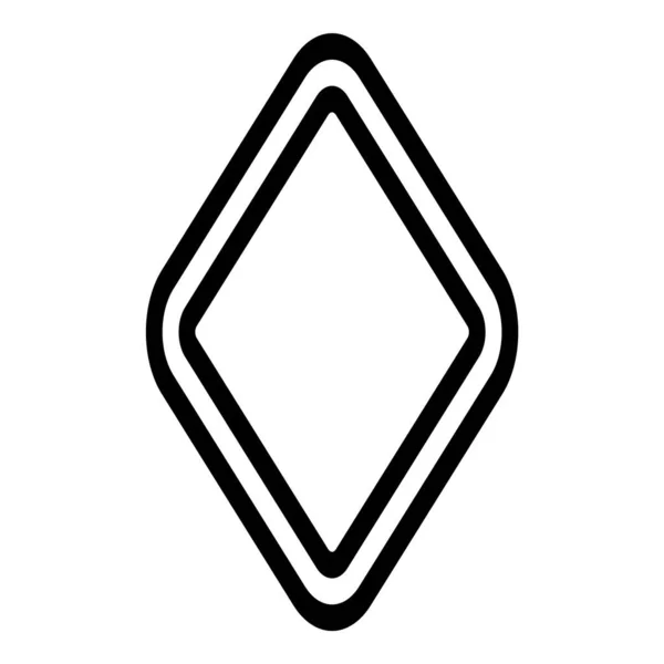Rhombus Diamond Lozenge Płaska Ikona Izolowana Białym Tle — Wektor stockowy