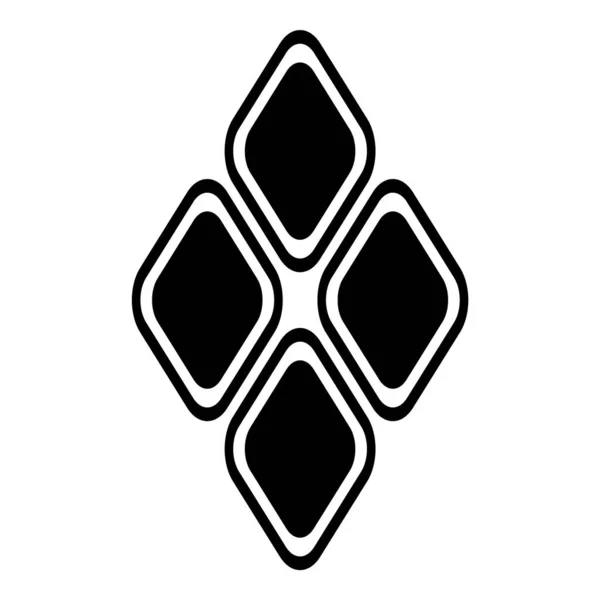 Rhombus Diamond Lozenge Flat Icon Izolované Bílém Pozadí — Stockový vektor