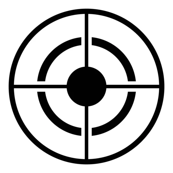 Reticle Scope Optical Sight Icône Plate Isolée Sur Fond Blanc — Image vectorielle