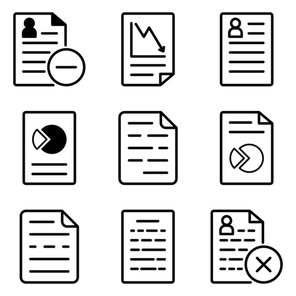 Conjunto Iconos Planos Docs Aislados Sobre Fondo Blanco — Archivo Imágenes Vectoriales