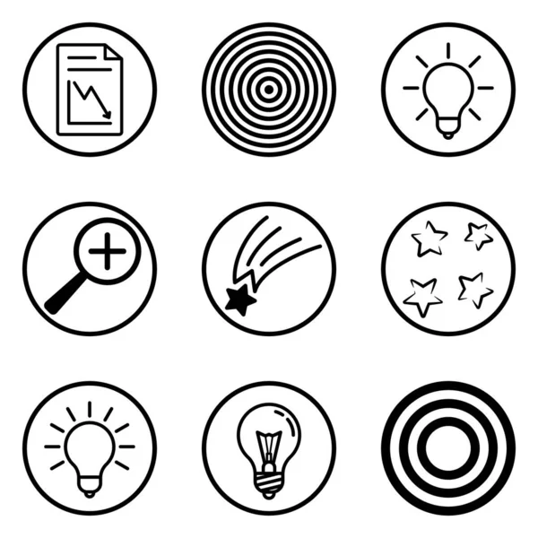 Daireler Düz Simge Seti Beyaz Arkaplanda İzole Edildi