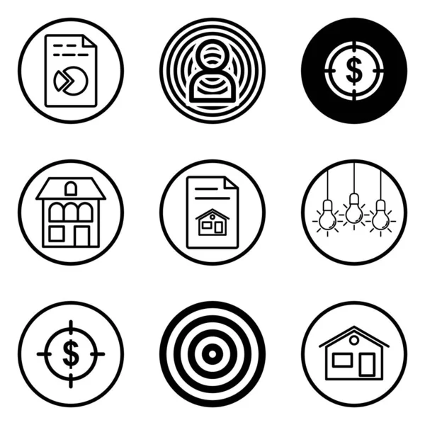 Daireler Düz Simge Seti Beyaz Arkaplanda İzole Edildi