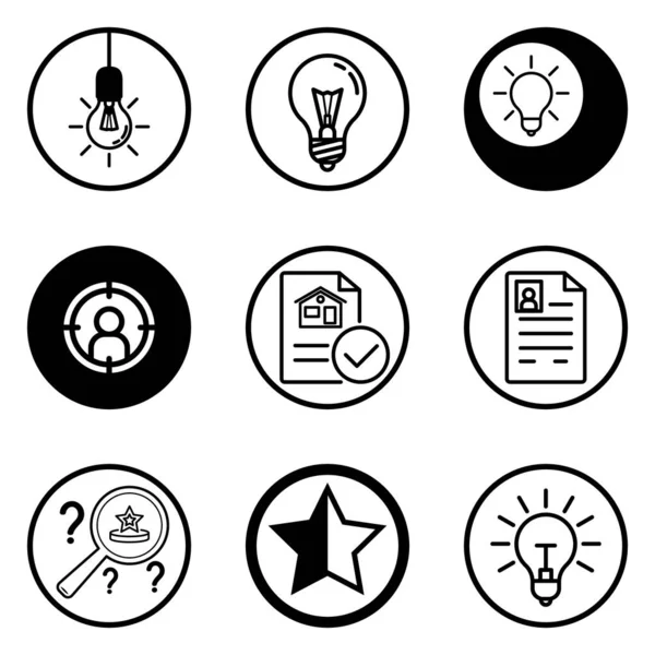 Daireler Düz Simge Seti Beyaz Arkaplanda İzole Edildi