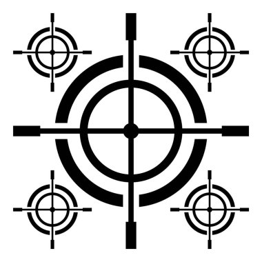 Reticle Optik Görüş Düz Simgesi Beyaz Arkaplanda İzole Edildi