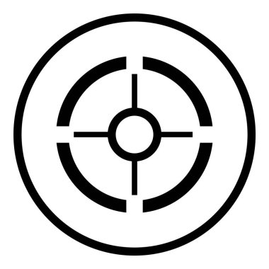 Reticle Optik Görüş Düz Simgesi Beyaz Arkaplanda İzole Edildi