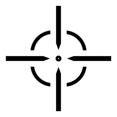 Reticle Optik Görüş Düz Simgesi Beyaz Arkaplanda İzole Edildi