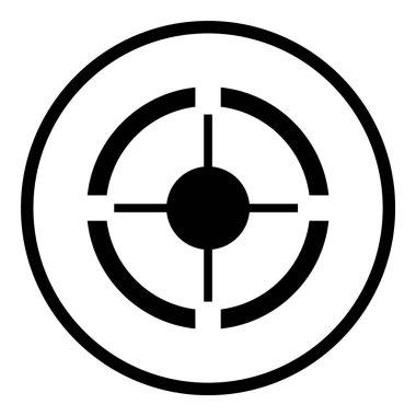 Reticle Optik Görüş Düz Simgesi Beyaz Arkaplanda İzole Edildi