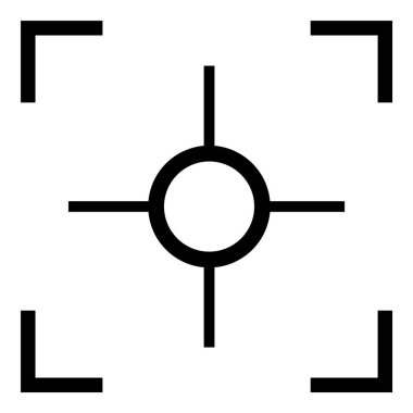 Reticle Optik Görüş Düz Simgesi Beyaz Arkaplanda İzole Edildi