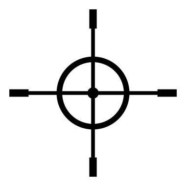 Reticle Optik Görüş Düz Simgesi Beyaz Arkaplanda İzole Edildi