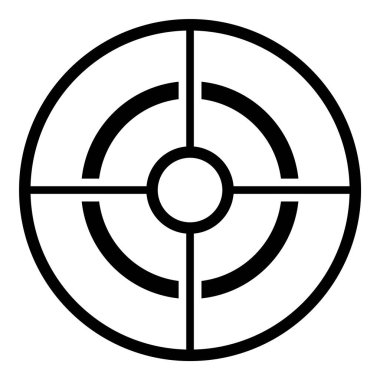 Reticle Optik Görüş Düz Simgesi Beyaz Arkaplanda İzole Edildi