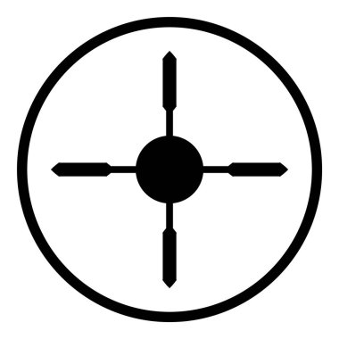 Reticle Optik Görüş Düz Simgesi Beyaz Arkaplanda İzole Edildi