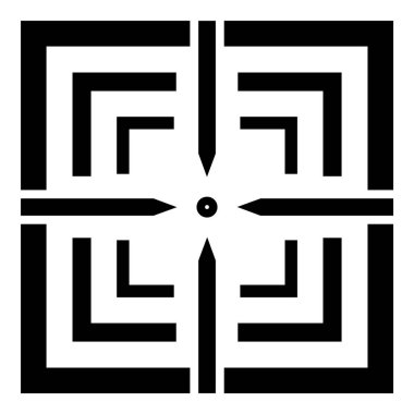 Reticle Optik Görüş Düz Simgesi Beyaz Arkaplanda İzole Edildi