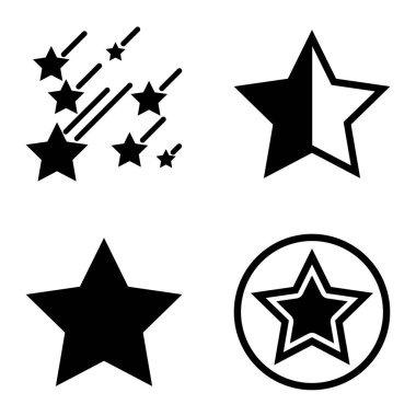 Yıldız Düz Simgesi Seti Beyaz Arkaplanda Ayrı Tutuldu