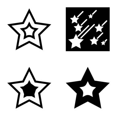 Yıldız Düz Simgesi Seti Beyaz Arkaplanda Ayrı Tutuldu