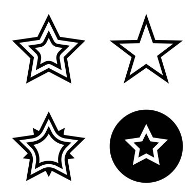 Yıldız Düz Simgesi Seti Beyaz Arkaplanda Ayrı Tutuldu