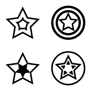 Yıldız Düz Simgesi Seti Beyaz Arkaplanda Ayrı Tutuldu