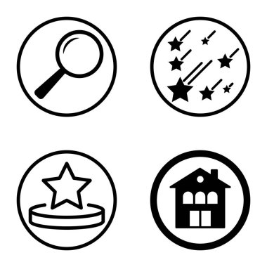 Daireler 1-2 Düz Simge Seti Beyaz Arkaplanda İzole Edildi