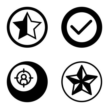 Daireler 1-2 Düz Simge Seti Beyaz Arkaplanda İzole Edildi