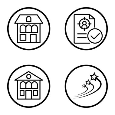 Daireler 1-2 Düz Simge Seti Beyaz Arkaplanda İzole Edildi