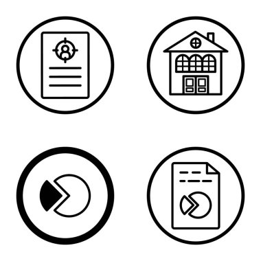 Daireler 1-2 Düz Simge Seti Beyaz Arkaplanda İzole Edildi