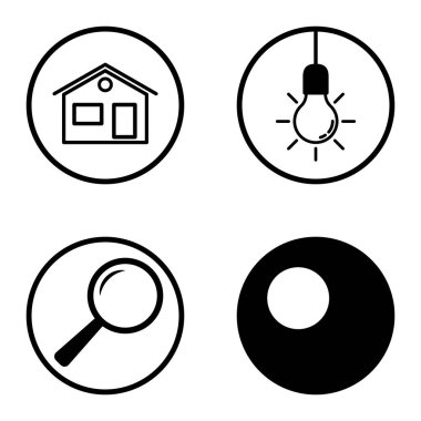 Daireler 1-2 Düz Simge Seti Beyaz Arkaplanda İzole Edildi