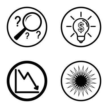 Daireler 1-2 Düz Simge Seti Beyaz Arkaplanda İzole Edildi