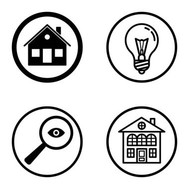 Daireler 1-2 Düz Simge Seti Beyaz Arkaplanda İzole Edildi