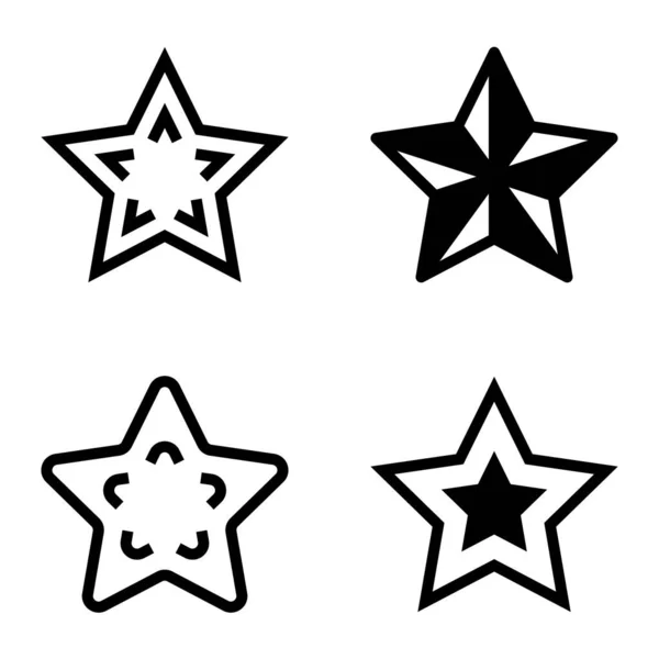 Bintang Ikon Datar Terisolasi Latar Belakang Putih - Stok Vektor