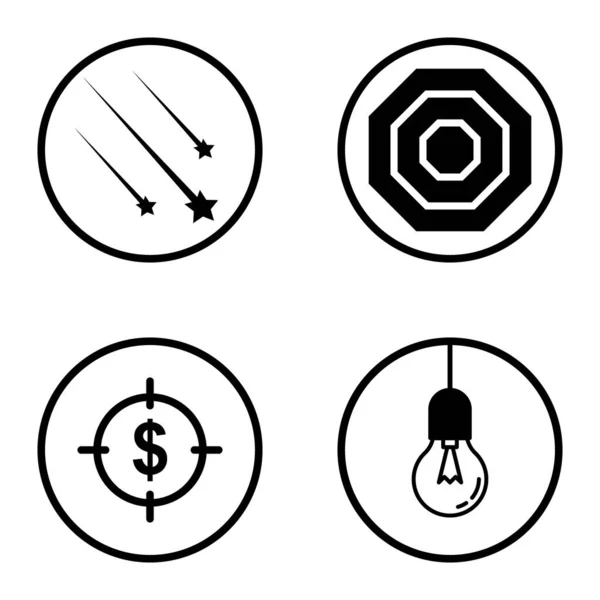 Circles1 Płaski Zestaw Ikon Izolowany Białym Tle — Wektor stockowy