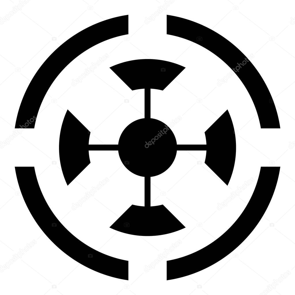 Reticle Scope Optical Sight Flat Icon Isolated On White Background