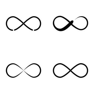 Sonsuz Düz Simge Seti Beyaz Arkaplanda İzole Edildi