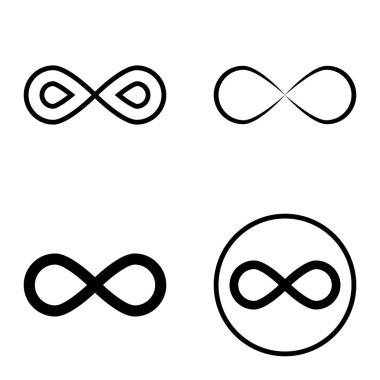 Sonsuz Düz Simge Seti Beyaz Arkaplanda İzole Edildi
