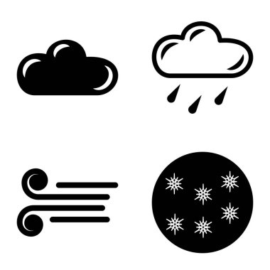 Hava Durumu Düz Simgesi Beyaz Arkaplanda İzole Edildi