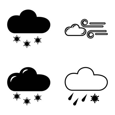 Hava Durumu Düz Simgesi Beyaz Arkaplanda İzole Edildi