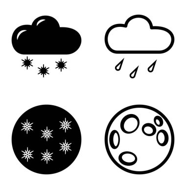 Hava Durumu Düz Simgesi Beyaz Arkaplanda İzole Edildi