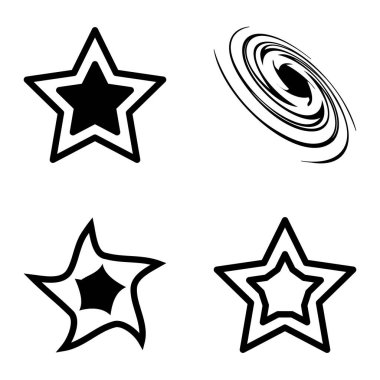 Yıldız2 Düz Simge Seti Beyaz Arkaplanda İzole Edildi
