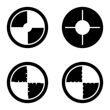 Crosshairs _ glyph Düz Simge Seti Beyaz Arkaplanda İzole Edildi