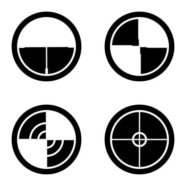 Crosshairs _ glyph Düz Simge Seti Beyaz Arkaplanda İzole Edildi