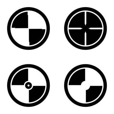 Crosshairs _ glyph Düz Simge Seti Beyaz Arkaplanda İzole Edildi