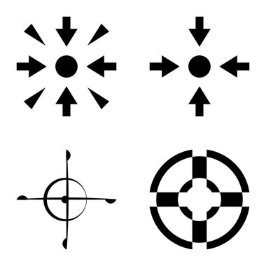Crosshairs2 Düz Simge Seti Beyaz Arkaplanda İzole Edildi
