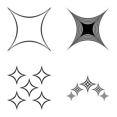 Özet _ 4star2 Düz Simge Seti Beyaz Arkaplanda İzole Edildi