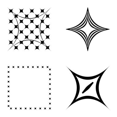 Özet _ 4star2 Düz Simge Seti Beyaz Arkaplanda İzole Edildi