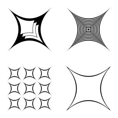 Özet _ 4star2 Düz Simge Seti Beyaz Arkaplanda İzole Edildi