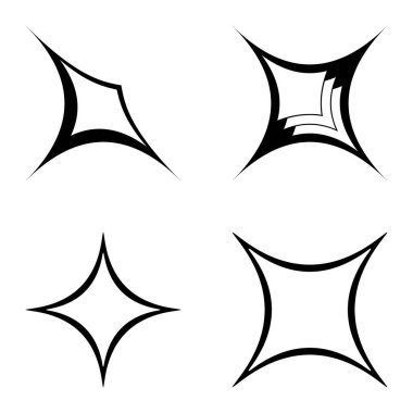 Özet _ 4star2 Düz Simge Seti Beyaz Arkaplanda İzole Edildi