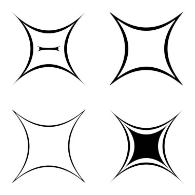 Özet _ 4star2 Düz Simge Seti Beyaz Arkaplanda İzole Edildi